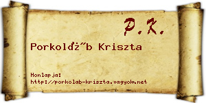 Porkoláb Kriszta névjegykártya